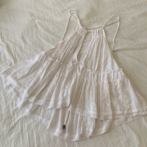 White Beach Halter Top- Size Small - Picture 4 of 5